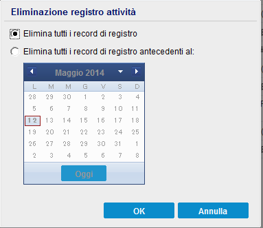 Opzioni di eliminazione dei registri