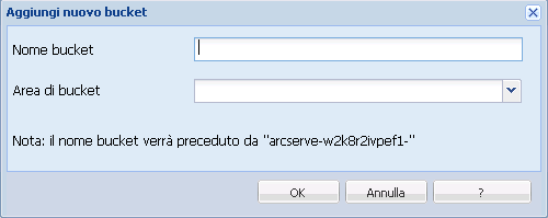 Configurazione cloud - Nuovo bucket 1