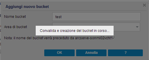 Configurazione cloud - Nuovo bucket 2