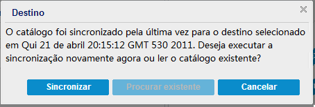 Destino da cópia de arquivo - Sincronização de catálogo