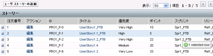 ドラッグ アンド ドロップを使用したバックログのランク付け