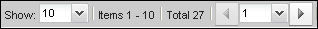 The figure shows the list pagination tool bar.