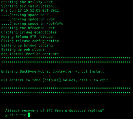 BFC データベース回復プロンプト