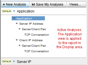 Analysis Menu with active Application view