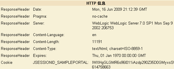 HTTP 信息的截屏，显示一些响应标题和 Cookie。 响应标题信息未加密。