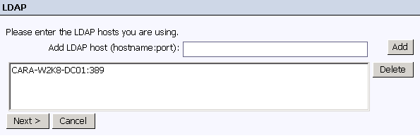 Add LDAP  host (hostname:port:) field