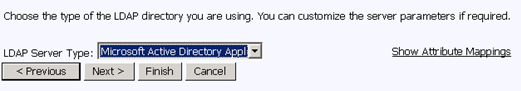 LDAP Server Type as Microsoft Active Directory Application