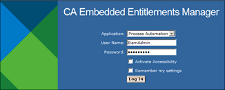 CA EEM Login page