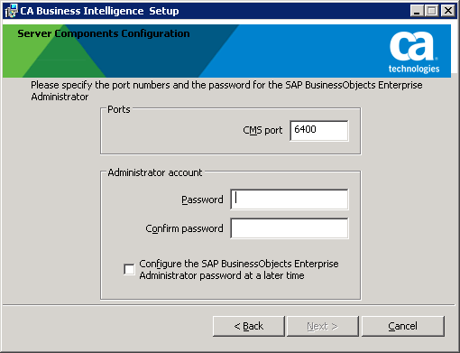 CABI Server component configuration