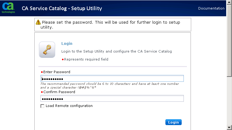 Setup Utility window