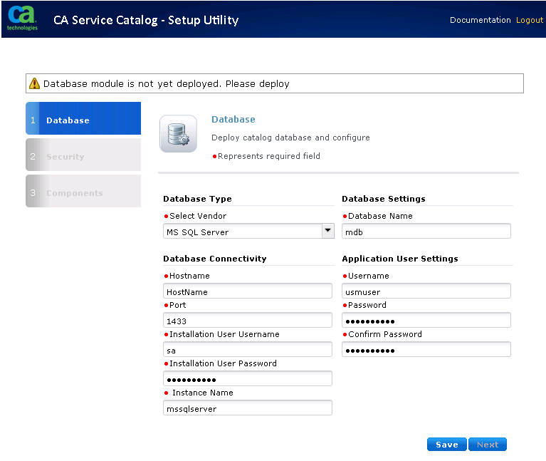 Deploy MDB Database