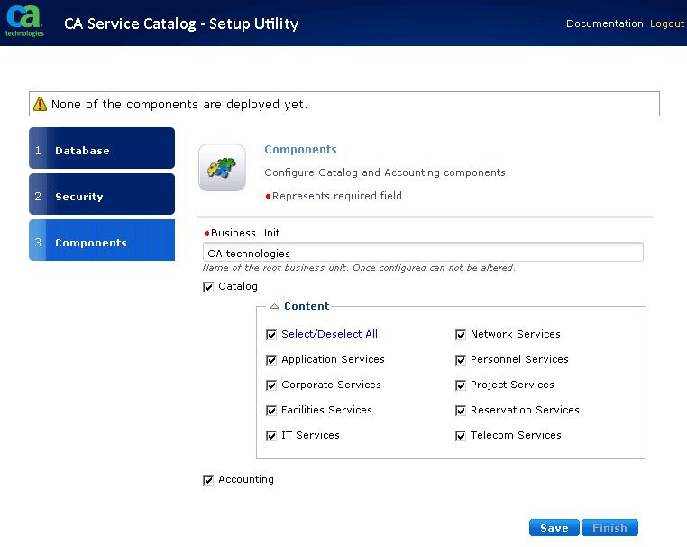 Install Catalog Components