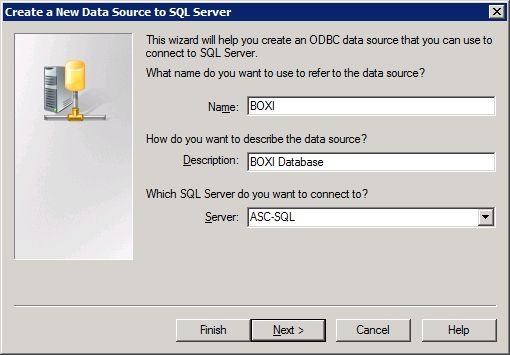 CA Business Intelligence New Data Source to SQL