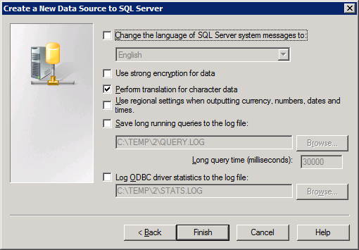 CA Business Intelligence New DSN SQL Server