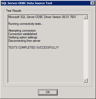 CA Business Intelligence ODBC Test Results