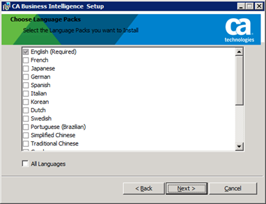 CA Business Intelligence Language Select