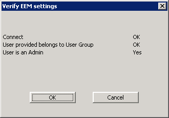 Verify EEM Settings Confirmation