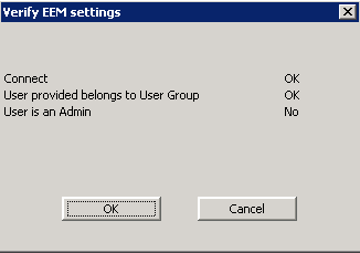 Verify PAM User Settings in EEM Confirmation