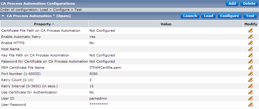 CA Process Automation in CA Service Catalog Configurations