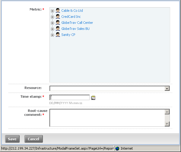 Manual Root cause comment