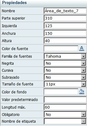 Propiedades de TextArea
