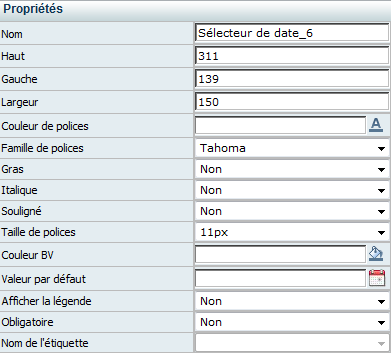 Propriétés DateTimePicker