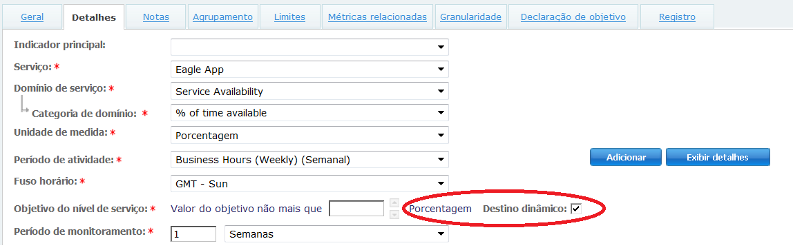Implementando destinos dinâmicos