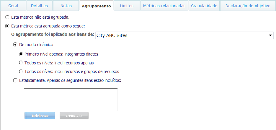 Guia Agrupamento de métricas