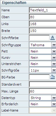 Eigenschaften "TextBox"