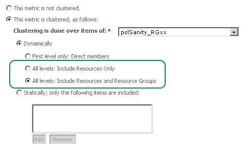 Metrics Clustering Tab