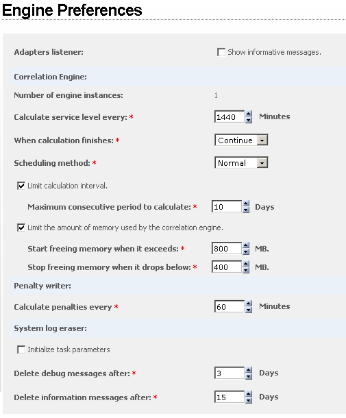 Engine Preferences