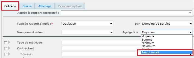 Rapport personnalisé