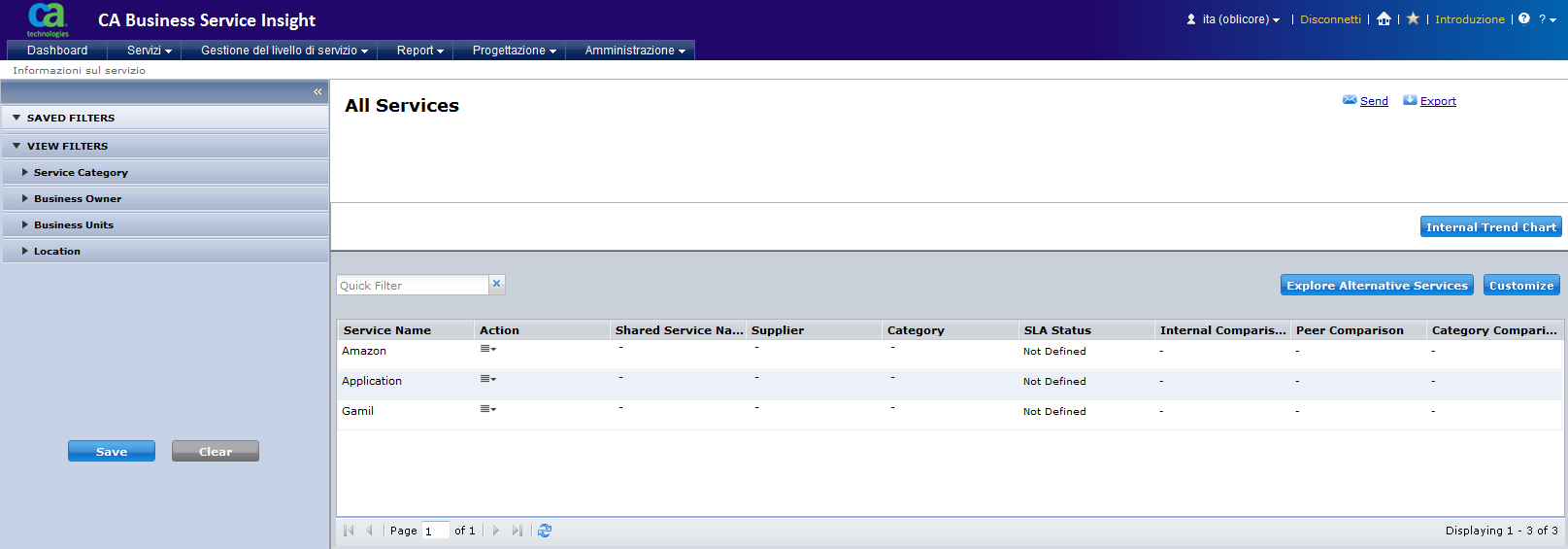 Pagina Tutti i servizi