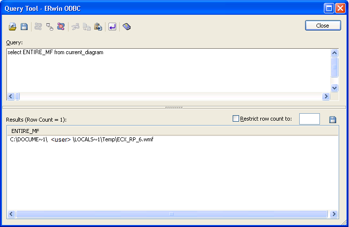 Query to retrieve information about the current diagram