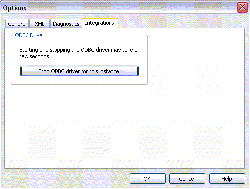 ERwin Options dialog Integrations tab