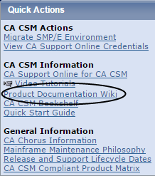 This picture shows the new link on the Software Status tab.
