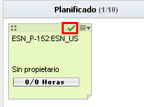 La ilustración muestra la tarjeta de la historia con la marca de verificación Listo para pasar.