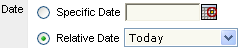 Date field in the user interface.