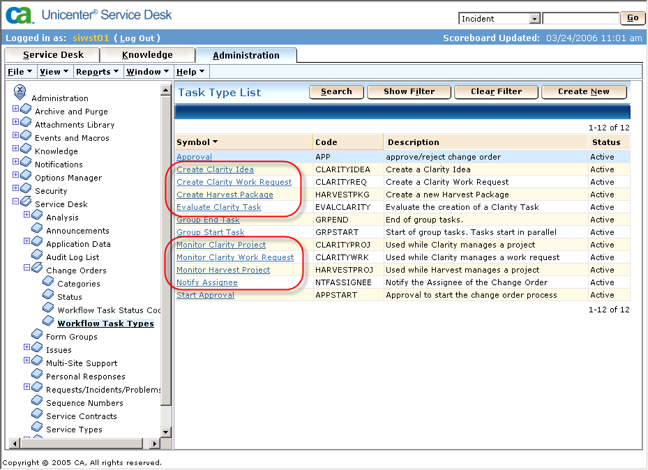 Verifying the Service Desk Installation (Connector for CA Unicenter ...