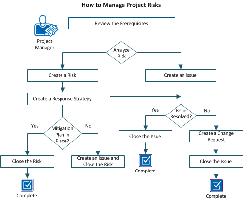 This figure shows you the work flow to manage a project risk.