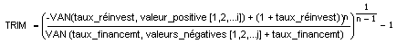Cette formule permet de calculer le TRIM.
