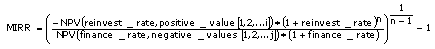 この式は、MIRR の計算方法です
