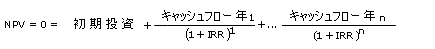 この式は、IRR の計算方法です