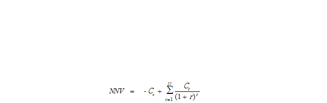 Denne formelen viser hvordan du beregner NNV