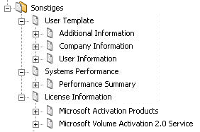 Screenshot des zusätzlichen Inventars für andere optionale Module