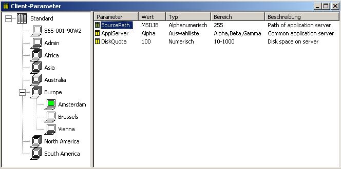 Screenshot des Beispielfensters "Client-Parameter"