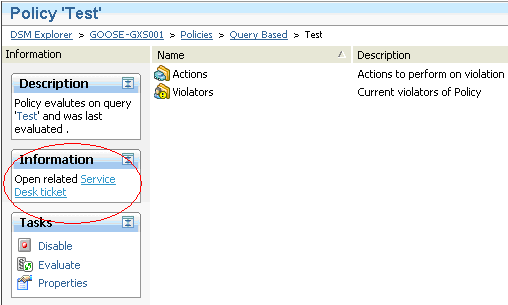 Capture d'écran indiquant l'emplacement de l'interface utilisateur graphique pour obtenir les détails du ticket dans le contexte d'une stratégie de ressource