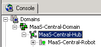Displays the parent child relation of mass central hub in nimsoft IM