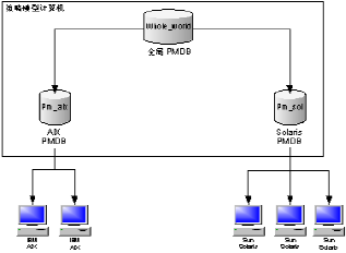 图表显示在环境示例中配置的分层 PMDB。