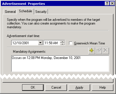 sms advertisement properties - schedule